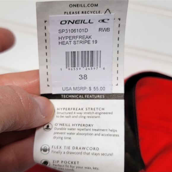 NWT O'Neill Hyperfreak Heat Stripe Boardshorts - Picture 6 of 7